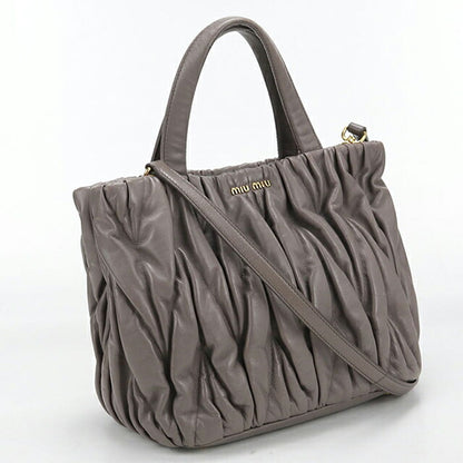 中古 ミュウミュウ トートバッグ レディース ブランド MIUMIU マテラッセ 2WAY 5BG061 N88 F0572 グレー USDMI112525011