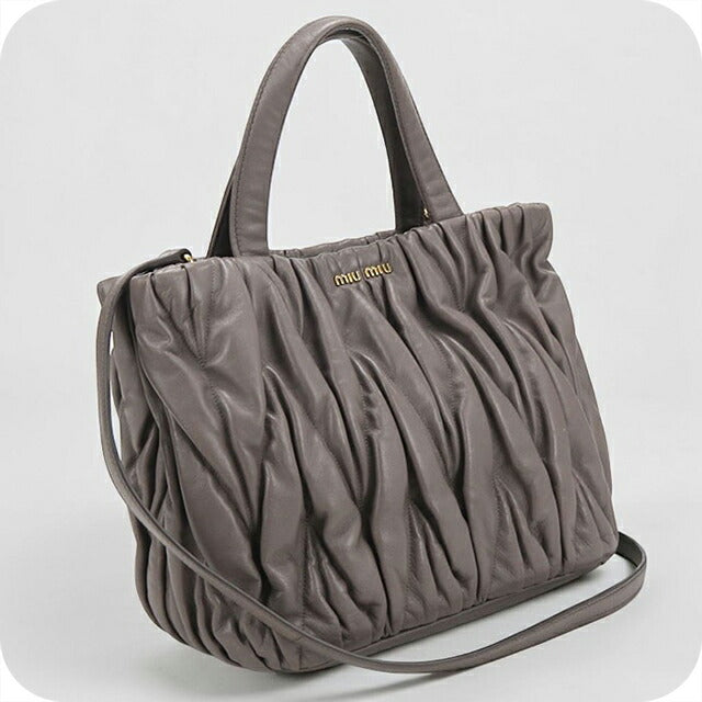 中古 ミュウミュウ トートバッグ レディース ブランド MIUMIU マテラッセ 2WAY 5BG061 N88 F0572 グレー USDMI112525011