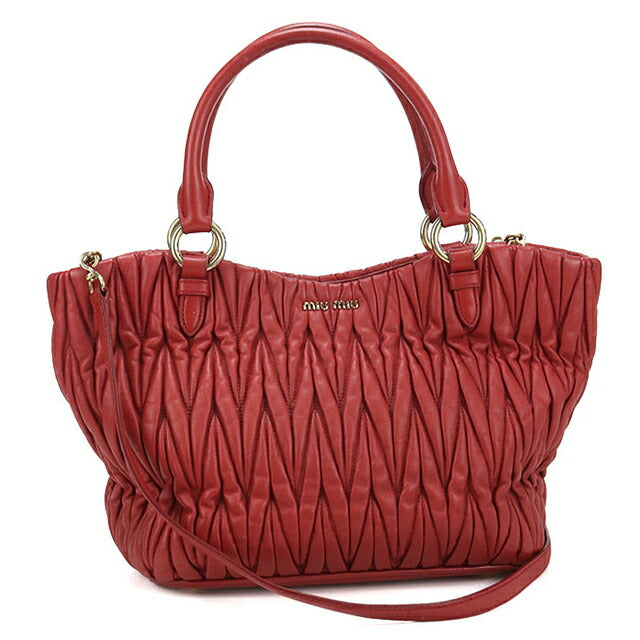 中古 ミュウミュウ ハンドバッグ レディース ブランド MIUMIU マテラッセ 2WAY レッド USDMI112546011