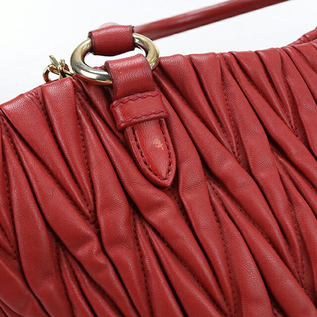 中古 ミュウミュウ ハンドバッグ レディース ブランド MIUMIU マテラッセ 2WAY レッド USDMI112546011