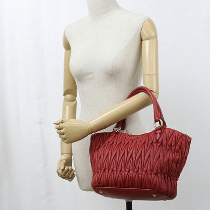 中古 ミュウミュウ ハンドバッグ レディース ブランド MIUMIU マテラッセ 2WAY レッド USDMI112546011