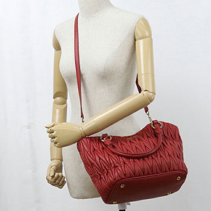 中古 ミュウミュウ ハンドバッグ レディース ブランド MIUMIU マテラッセ 2WAY レッド USDMI112546011