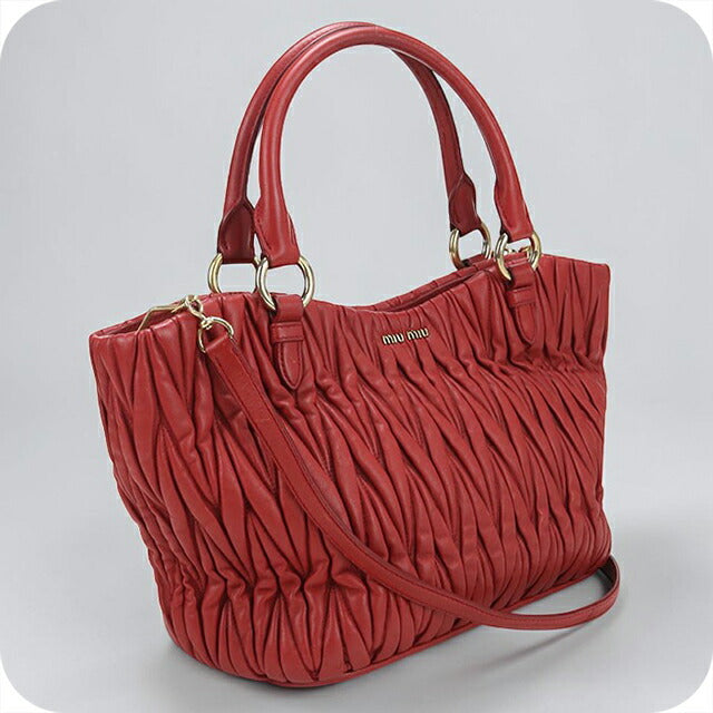 中古 ミュウミュウ ハンドバッグ レディース ブランド MIUMIU マテラッセ 2WAY レッド USDMI112546011