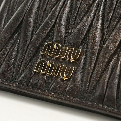 中古 ミュウミュウ 二つ折り財布 二折財布 レディース ブランド MIUMIU マテラッセ レザー 折り財布 5MV204 ブラック USDMI112966011
