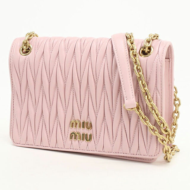 中古 ミュウミュウ ショルダーバッグ レディース ブランド MIUMIU マテラッセ チェーン 5BP065 ピンク USDMI112977011