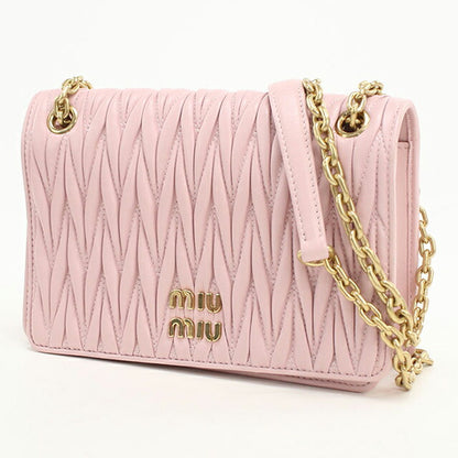 中古 ミュウミュウ ショルダーバッグ レディース ブランド MIUMIU マテラッセ チェーン 5BP065 ピンク USDMI112977011