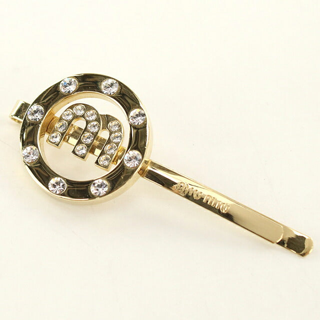中古 ミュウミュウ ヘアクリップ レディース ブランド MIUMIU メタル ヘアクリップ ゴールド ヘアアクセサリー USDMI113901011