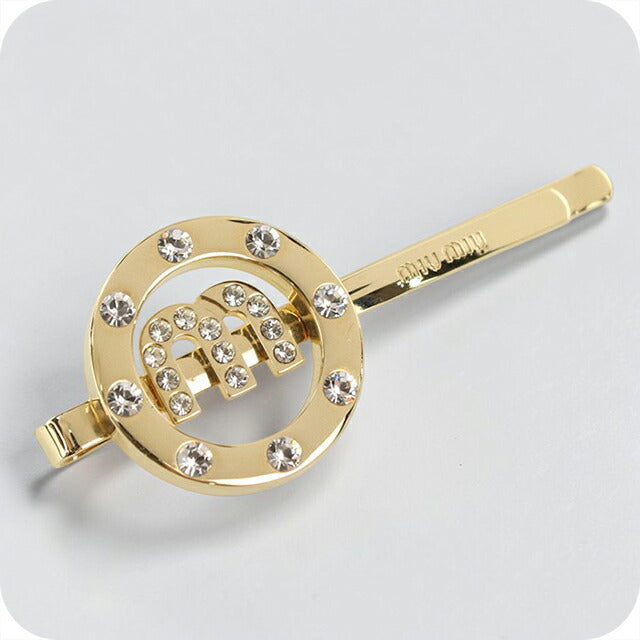 中古 ミュウミュウ ヘアクリップ レディース ブランド MIUMIU メタル ヘアクリップ ゴールド ヘアアクセサリー USDMI113901011