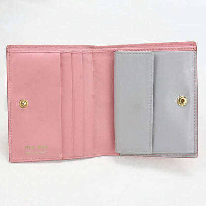 中古 ミュウミュウ 二つ折り財布 二折財布 レディース ブランド MIUMIU レザー 5MV204 ピンク USDMI114539011