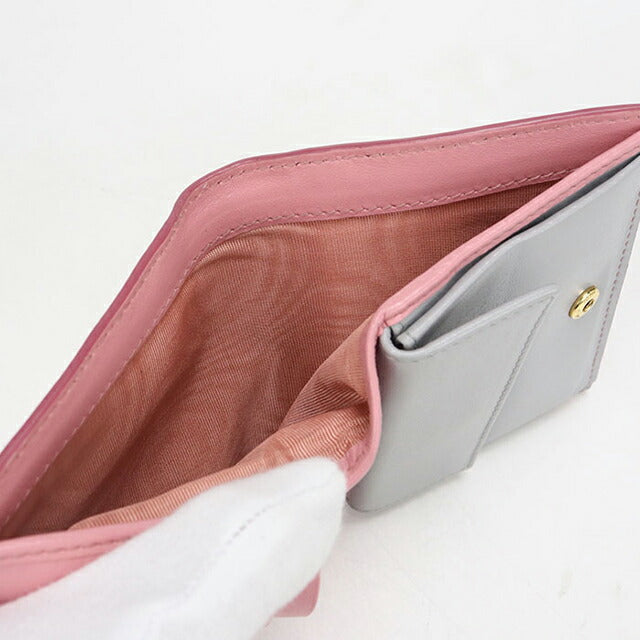 中古 ミュウミュウ 二つ折り財布 二折財布 レディース ブランド MIUMIU レザー 5MV204 ピンク USDMI114539011