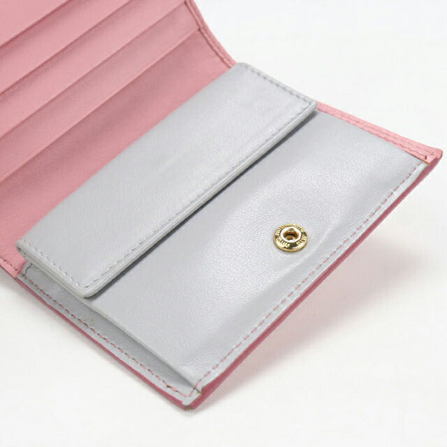 中古 ミュウミュウ 二つ折り財布 二折財布 レディース ブランド MIUMIU レザー 5MV204 ピンク USDMI114539011