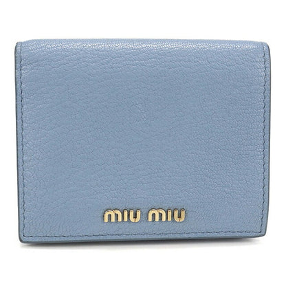 中古 ミュウミュウ 二つ折り財布 二折財布 レディース ブランド MIUMIU 5MV204 ブルー USDMI114540011