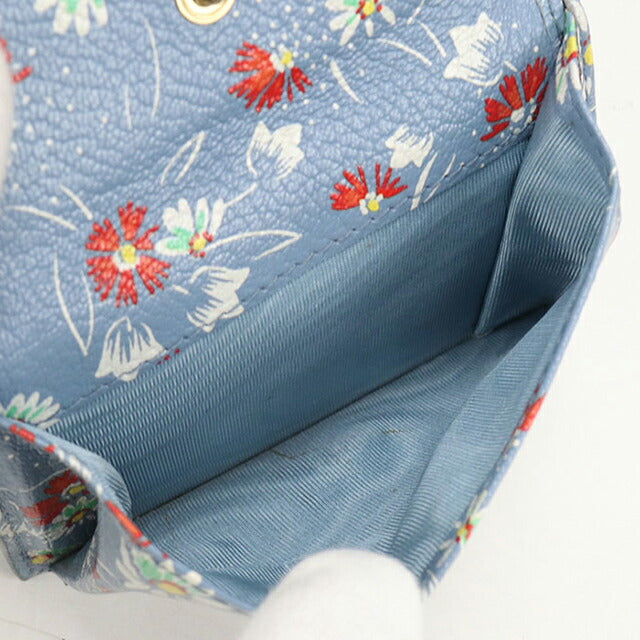 中古 ミュウミュウ 二つ折り財布 二折財布 レディース ブランド MIUMIU 5MV204 ブルー USDMI114540011