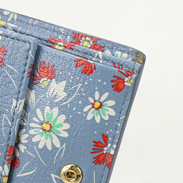 中古 ミュウミュウ 二つ折り財布 二折財布 レディース ブランド MIUMIU 5MV204 ブルー USDMI114540011