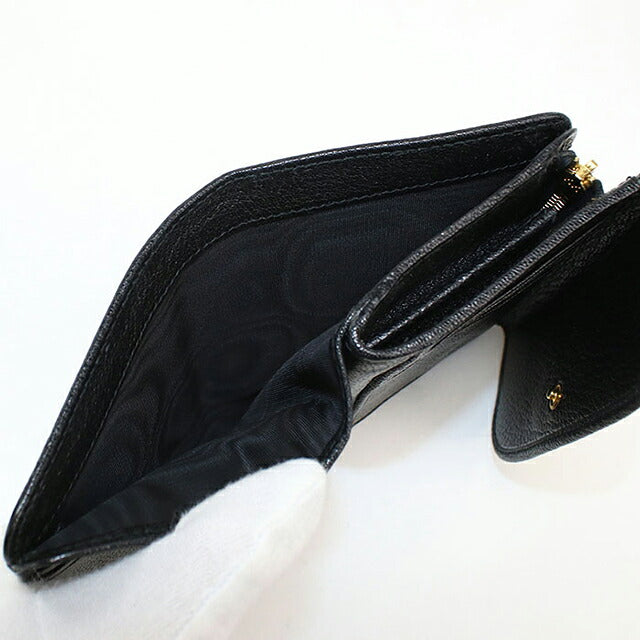 中古 ミュウミュウ 三つ折り財布 三折財布 コンパクト レディース ブランド MIUMIU レザー 5MＬ014 ブラック USDMI114849011