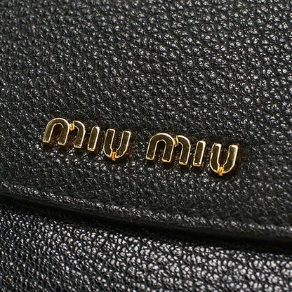 中古 ミュウミュウ 三つ折り財布 三折財布 コンパクト レディース ブランド MIUMIU レザー 5MＬ014 ブラック USDMI114849011