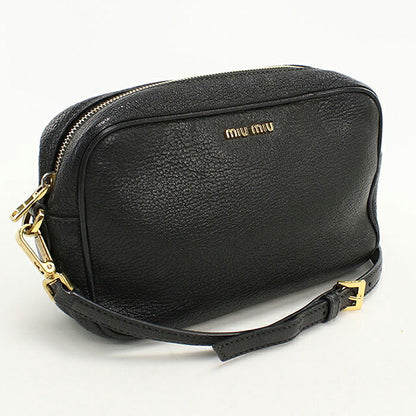 中古 ミュウミュウ 斜め掛け ショルダーバッグ レディース ブランド MIUMIU レザー ブラック USDMI114898011