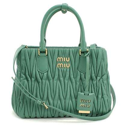 中古 ミュウミュウ トートバッグ レディース ブランド MIUMIU マテラッセ 2WAY グリーン USDMI115200011