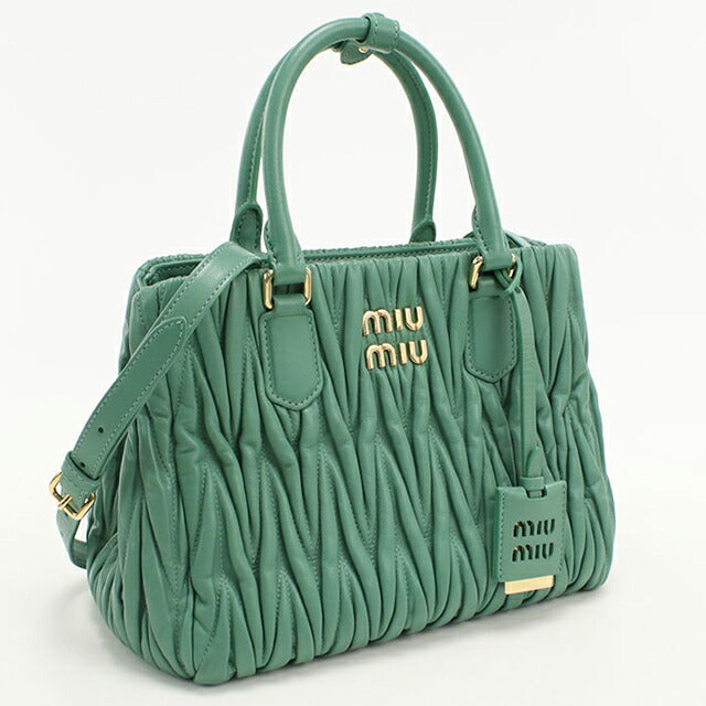 中古 ミュウミュウ トートバッグ レディース ブランド MIUMIU マテラッセ 2WAY グリーン USDMI115200011