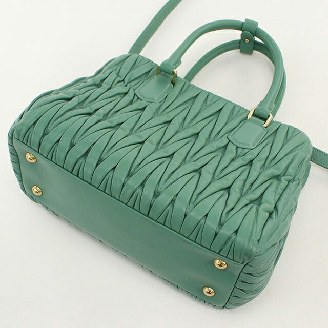 中古 ミュウミュウ トートバッグ レディース ブランド MIUMIU マテラッセ 2WAY グリーン USDMI115200011