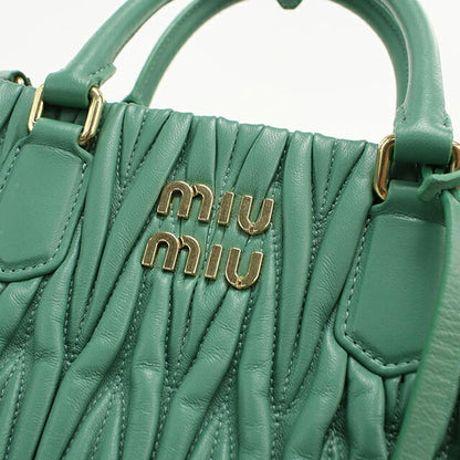 中古 ミュウミュウ トートバッグ レディース ブランド MIUMIU マテラッセ 2WAY グリーン USDMI115200011
