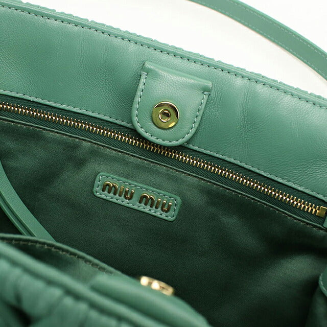 中古 ミュウミュウ トートバッグ レディース ブランド MIUMIU マテラッセ 2WAY グリーン USDMI115200011