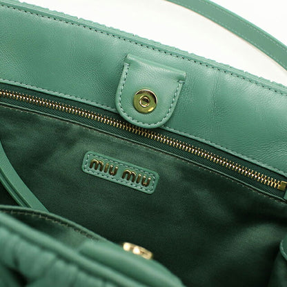 中古 ミュウミュウ トートバッグ レディース ブランド MIUMIU マテラッセ 2WAY グリーン USDMI115200011