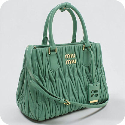 中古 ミュウミュウ トートバッグ レディース ブランド MIUMIU マテラッセ 2WAY グリーン USDMI115200011