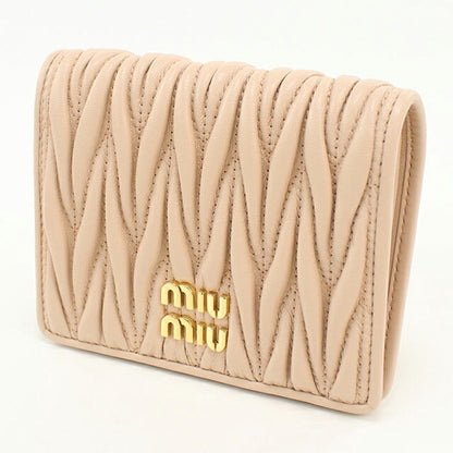 中古 ミュウミュウ 二つ折り財布 二折財布 レディース ブランド MIUMIU マテラッセ レザー 折り財布 5MV204 ピンク USDMI115284011