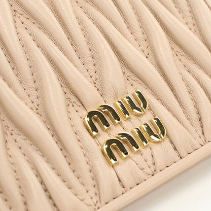 中古 ミュウミュウ 二つ折り財布 二折財布 レディース ブランド MIUMIU マテラッセ レザー 折り財布 5MV204 ピンク USDMI115284011