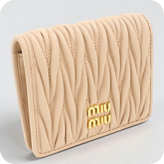 中古 ミュウミュウ 二つ折り財布 二折財布 レディース ブランド MIUMIU マテラッセ レザー 折り財布 5MV204 ピンク USDMI115284011