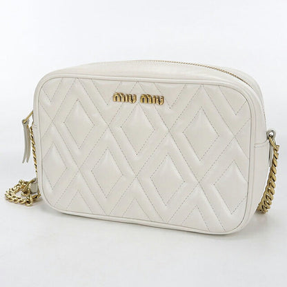 中古 ミュウミュウ ショルダーバッグ レディース ブランド MIUMIU チェーンショルダーバッグ レザー MI115965 ホワイト USDMI115965011