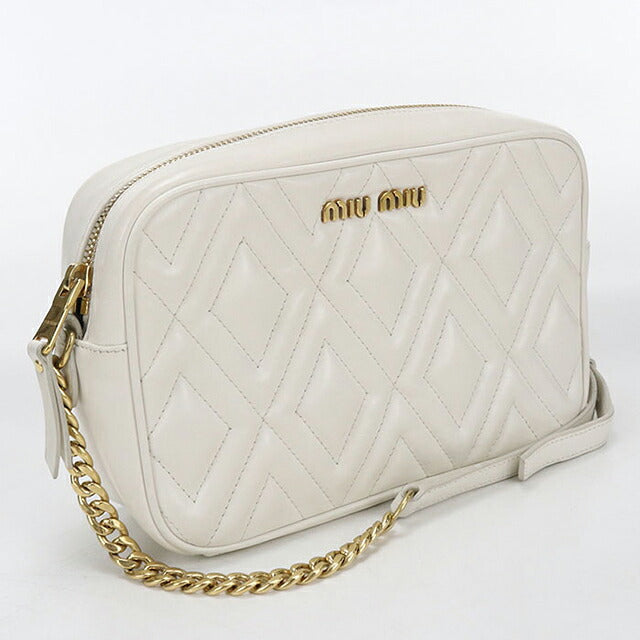 中古 ミュウミュウ ショルダーバッグ レディース ブランド MIUMIU チェーンショルダーバッグ レザー MI115965 ホワイト USDMI115965011
