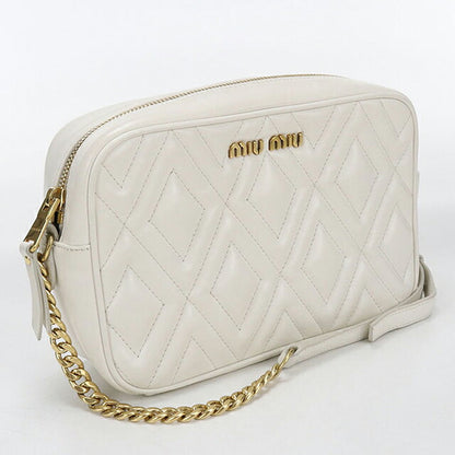 中古 ミュウミュウ ショルダーバッグ レディース ブランド MIUMIU チェーンショルダーバッグ レザー MI115965 ホワイト USDMI115965011