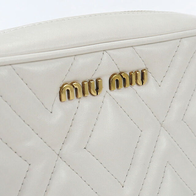 中古 ミュウミュウ ショルダーバッグ レディース ブランド MIUMIU チェーンショルダーバッグ レザー MI115965 ホワイト USDMI115965011