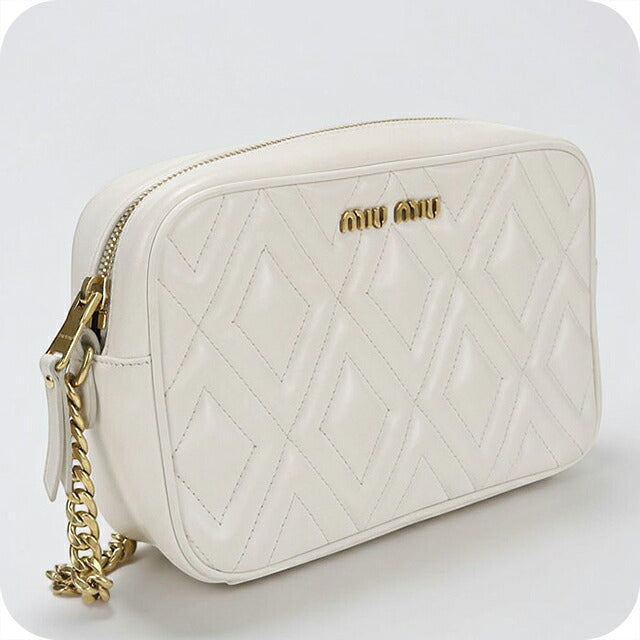 中古 ミュウミュウ ショルダーバッグ レディース ブランド MIUMIU チェーンショルダーバッグ レザー MI115965 ホワイト USDMI115965011