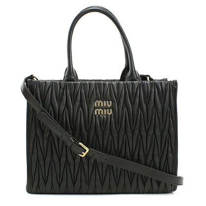 中古 ミュウミュウ トートバッグ レディース ブランド MIUMIU マテラッセ 2WAY ブラック USDMI116499011