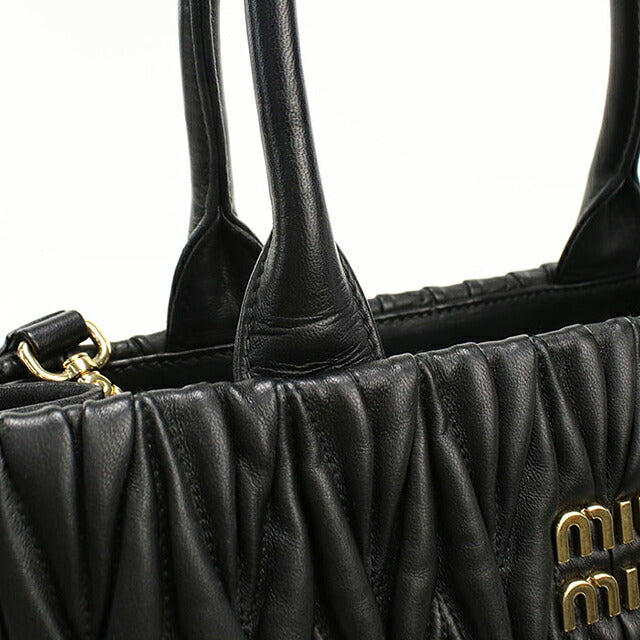 中古 ミュウミュウ トートバッグ レディース ブランド MIUMIU マテラッセ 2WAY ブラック USDMI116499011