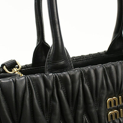 中古 ミュウミュウ トートバッグ レディース ブランド MIUMIU マテラッセ 2WAY ブラック USDMI116499011