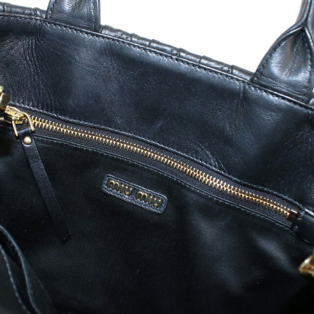 中古 ミュウミュウ トートバッグ レディース ブランド MIUMIU マテラッセ 2WAY ブラック USDMI116499011