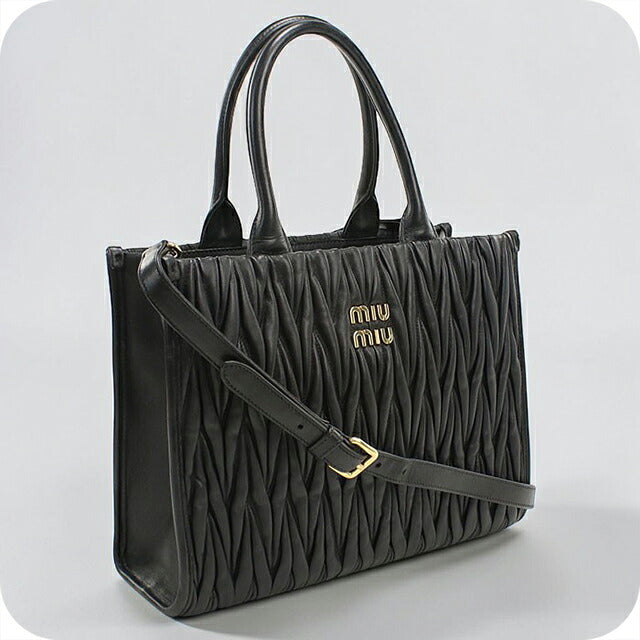 中古 ミュウミュウ トートバッグ レディース ブランド MIUMIU マテラッセ 2WAY ブラック USDMI116499011