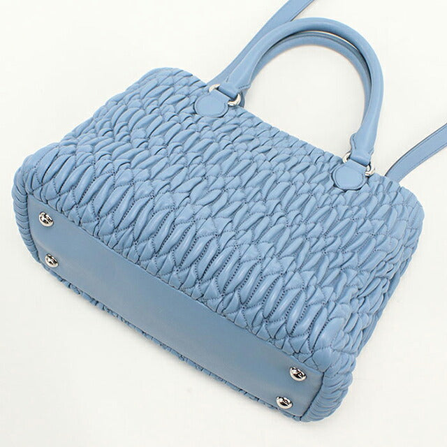 中古 ミュウミュウ ハンドバッグ レディース ブランド MIUMIU マテラッセ ナッパクリスタル 2WAY 5BA067 ブルー USDMI116671011