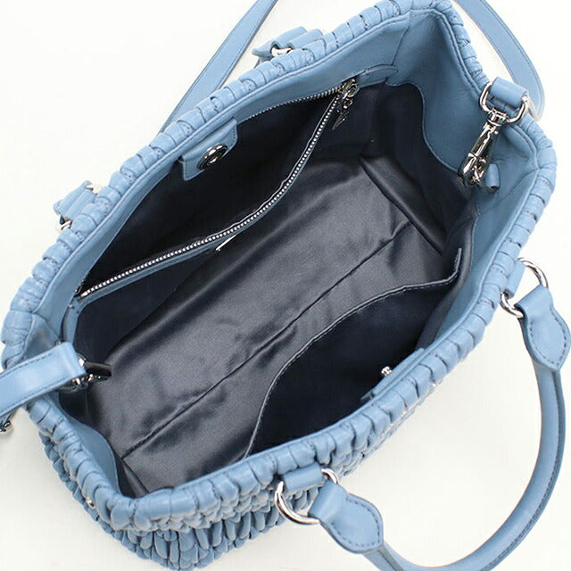 中古 ミュウミュウ ハンドバッグ レディース ブランド MIUMIU マテラッセ ナッパクリスタル 2WAY 5BA067 ブルー USDMI116671011