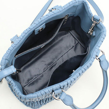 中古 ミュウミュウ ハンドバッグ レディース ブランド MIUMIU マテラッセ ナッパクリスタル 2WAY 5BA067 ブルー USDMI116671011