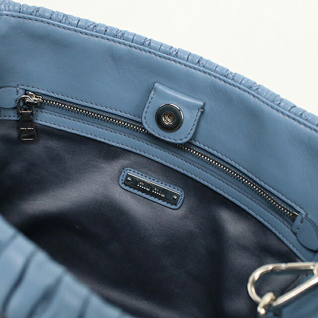 中古 ミュウミュウ ハンドバッグ レディース ブランド MIUMIU マテラッセ ナッパクリスタル 2WAY 5BA067 ブルー USDMI116671011
