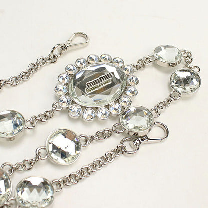 中古 ミュウミュウ ハンドバッグ レディース ブランド MIUMIU マテラッセ ナッパクリスタル 2WAY 5BA067 ブルー USDMI116671011