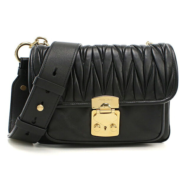 中古 ミュウミュウ 斜め掛け ショルダーバッグ レディース ブランド MIUMIU マテラッセ 5BD161 ブラック USDMI116702011