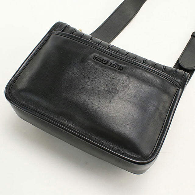 中古 ミュウミュウ 斜め掛け ショルダーバッグ レディース ブランド MIUMIU マテラッセ 5BD161 ブラック USDMI116702011
