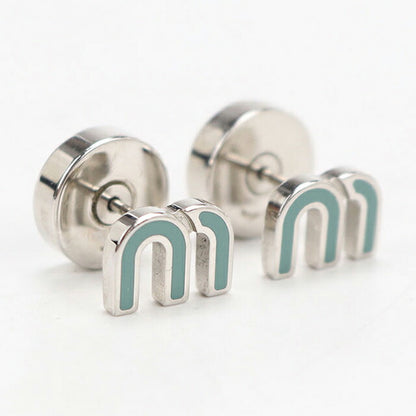 中古 ミュウミュウ ピアス レディース ブランド MIUMIU  エナメルメタル 5JO911 シルバー アクセサリー USDMI117949011