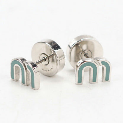 中古 ミュウミュウ ピアス レディース ブランド MIUMIU  エナメルメタル 5JO911 シルバー アクセサリー USDMI117949011
